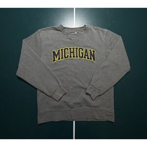 Vintage 90s Michigan Wolverines Crewneck Sweatshirt Mens Medium Gray Embroidered
